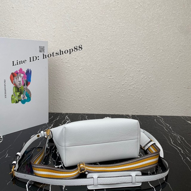 Prada專櫃新款雙肩帶手提包 1BA111 普拉達鹿皮紋牛皮女款肩背包 csp1696